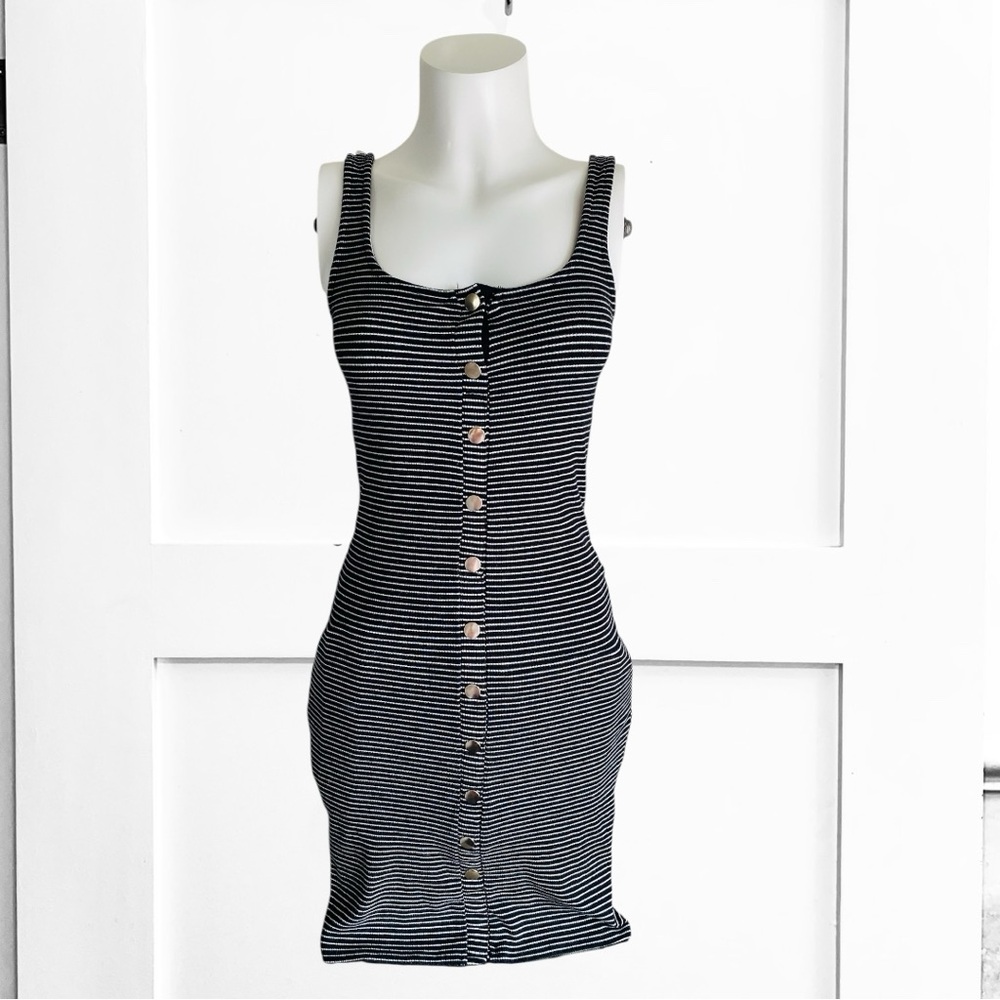 Heart Hips Striped black and white Bodycon dress